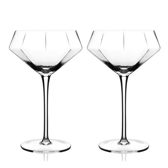 Seneca Diamond Martini Glasses