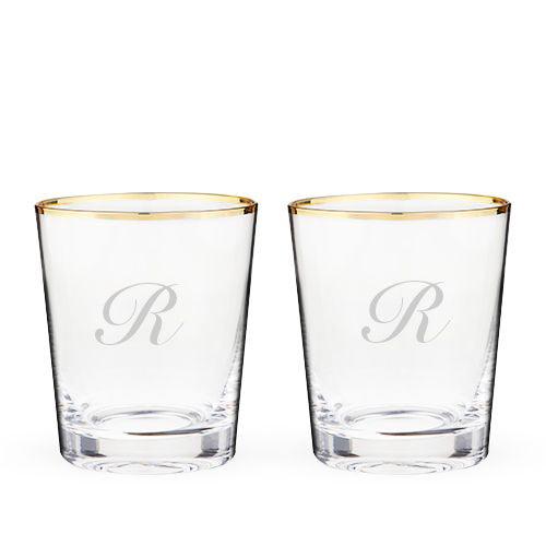 Gilded Glass Tumbler Set of 2 - Signature Glassware Engraving