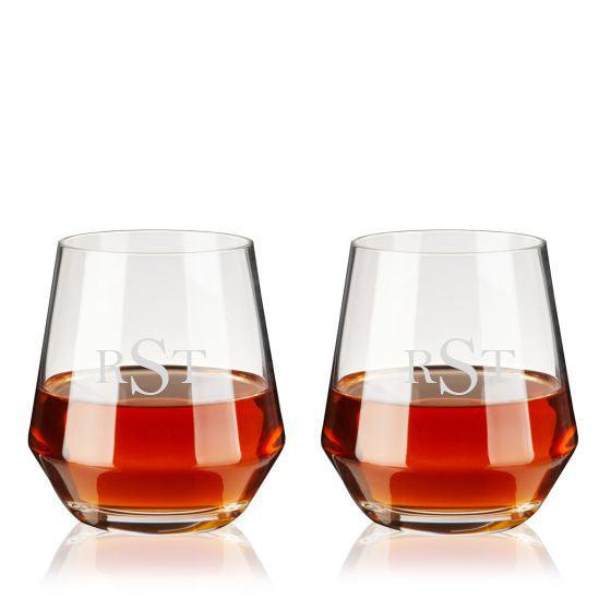 Whiskey Glass and Sphere Ice Tray Set - Signature Glassware Engraving