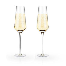 Angled Crystal Champagne Flutes Set of 2 - Signature Glassware Engraving